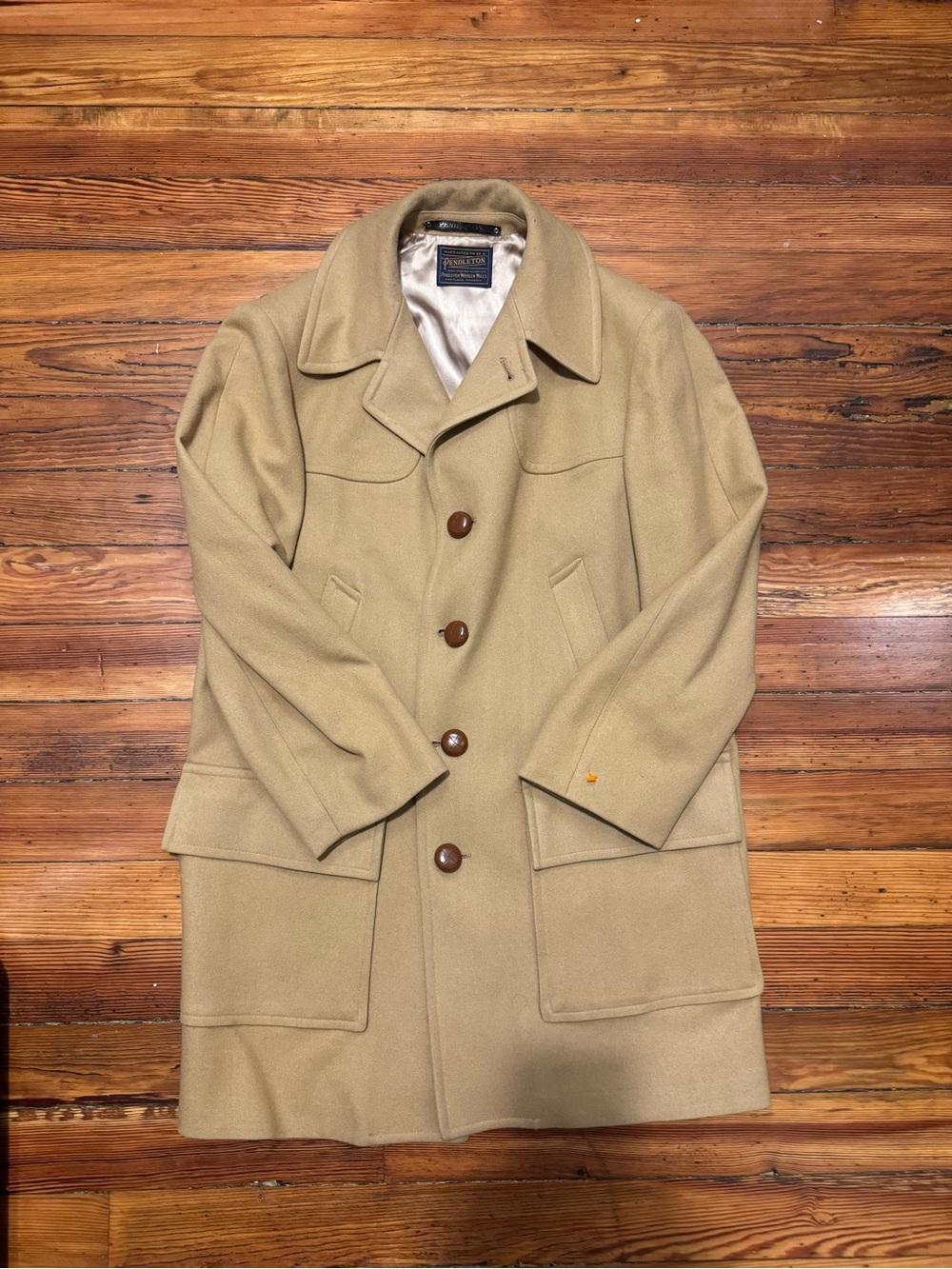 Pendleton Men's Camel/Tan Wool Pea Coat